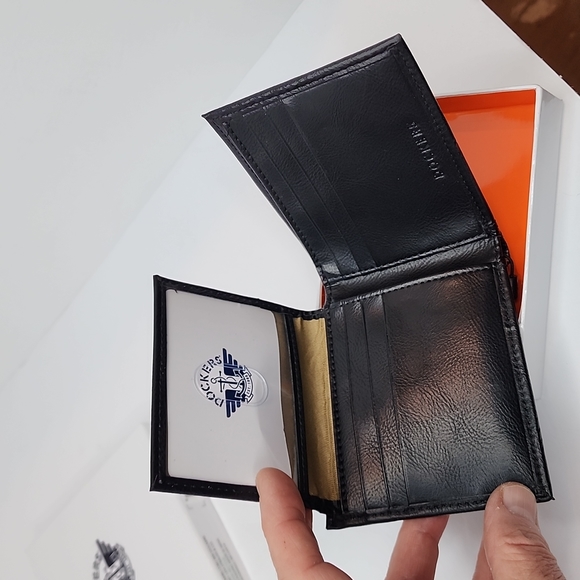 DOCKERS HANDCRAFTED MENS BLACK WALLET - Picture 5 of 11